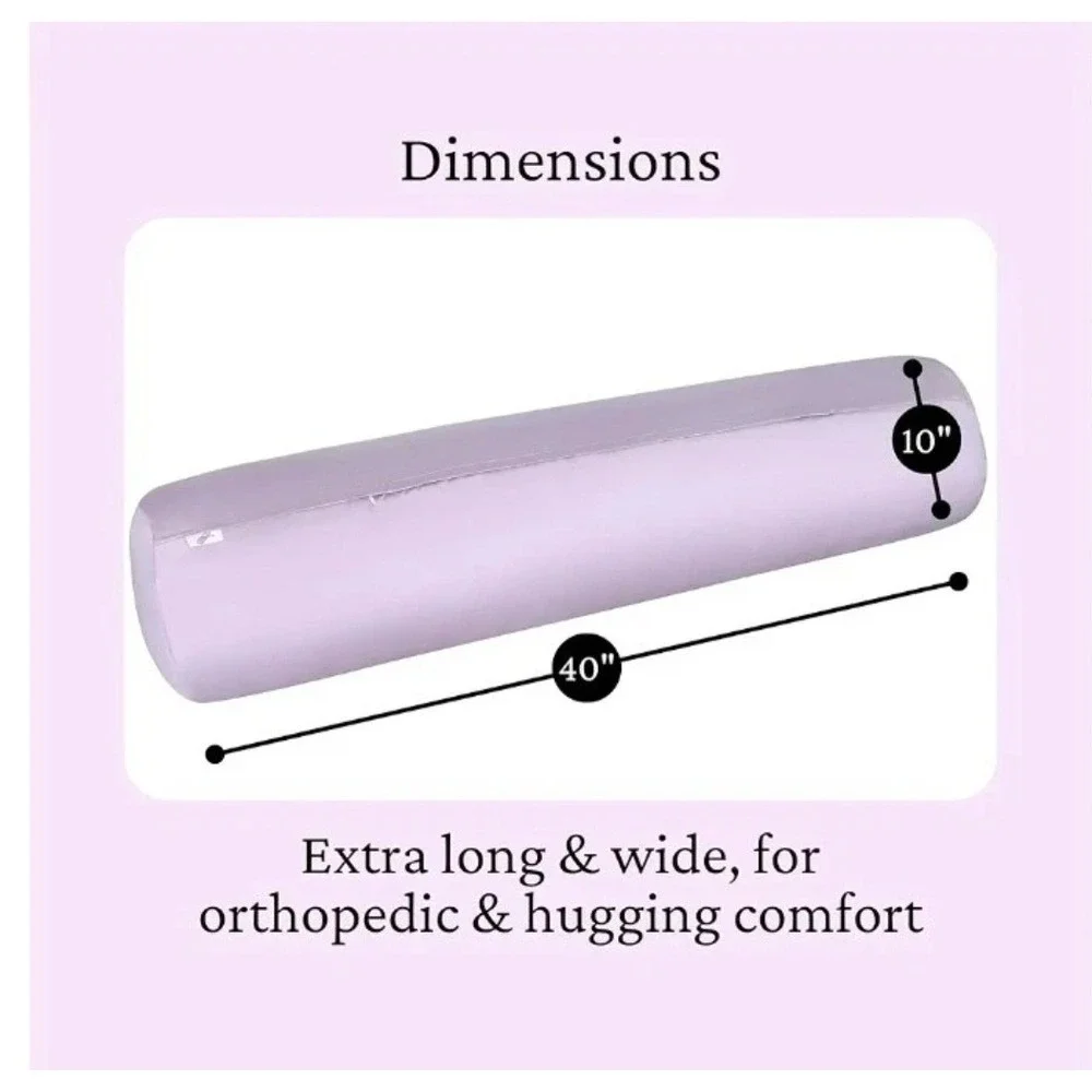 SleepStick Foam Core Body Pillow 40x10 Lavender Lyocell Cover Orthopedic Bolster